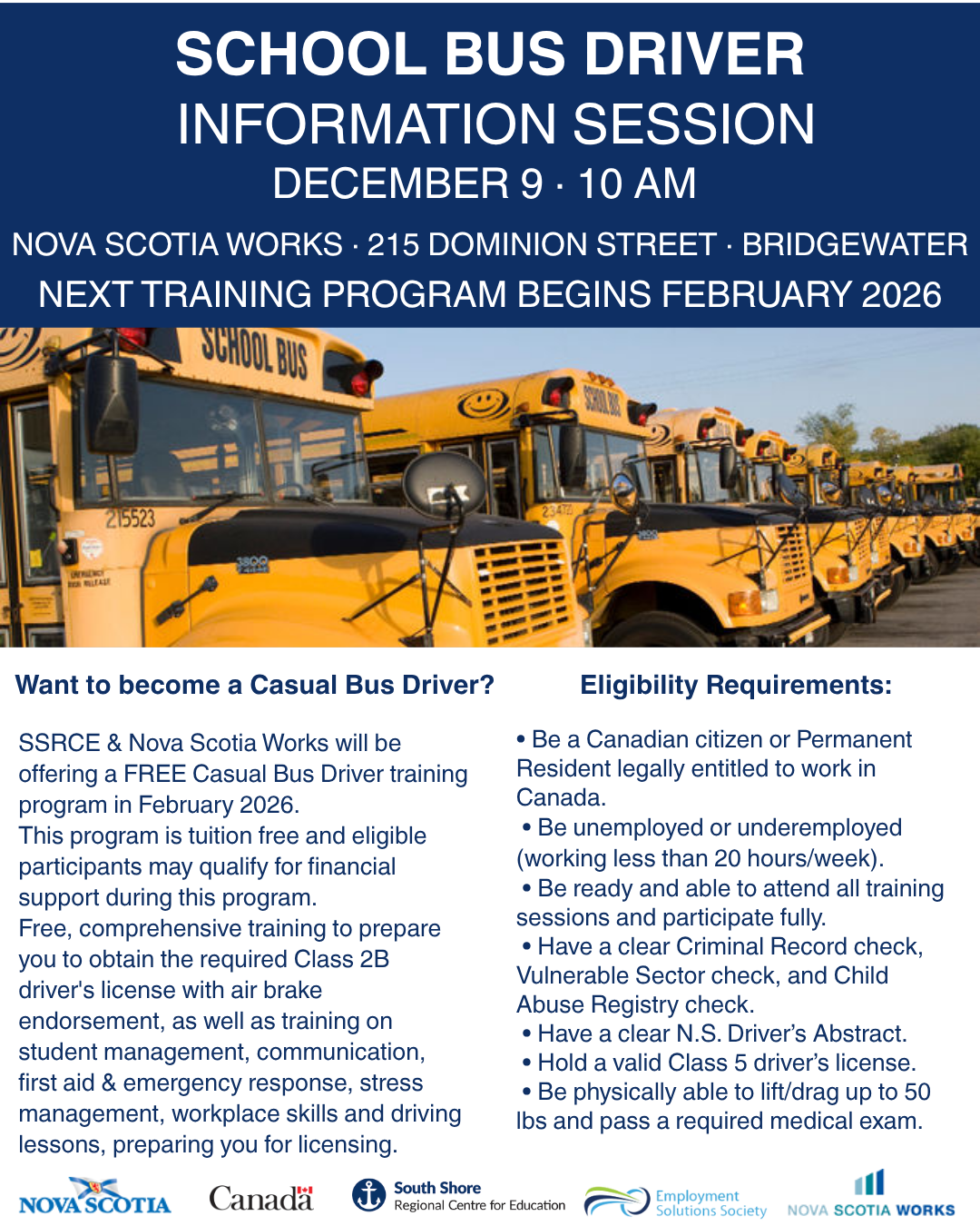 School Bus Driver Information Session